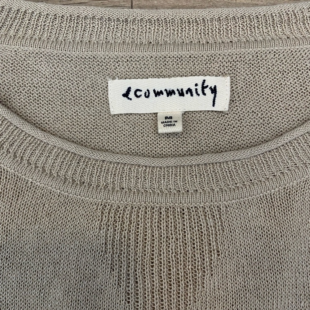 Cotton linen blend light knit beach vibe sweater by Aritzia Community EUC size M